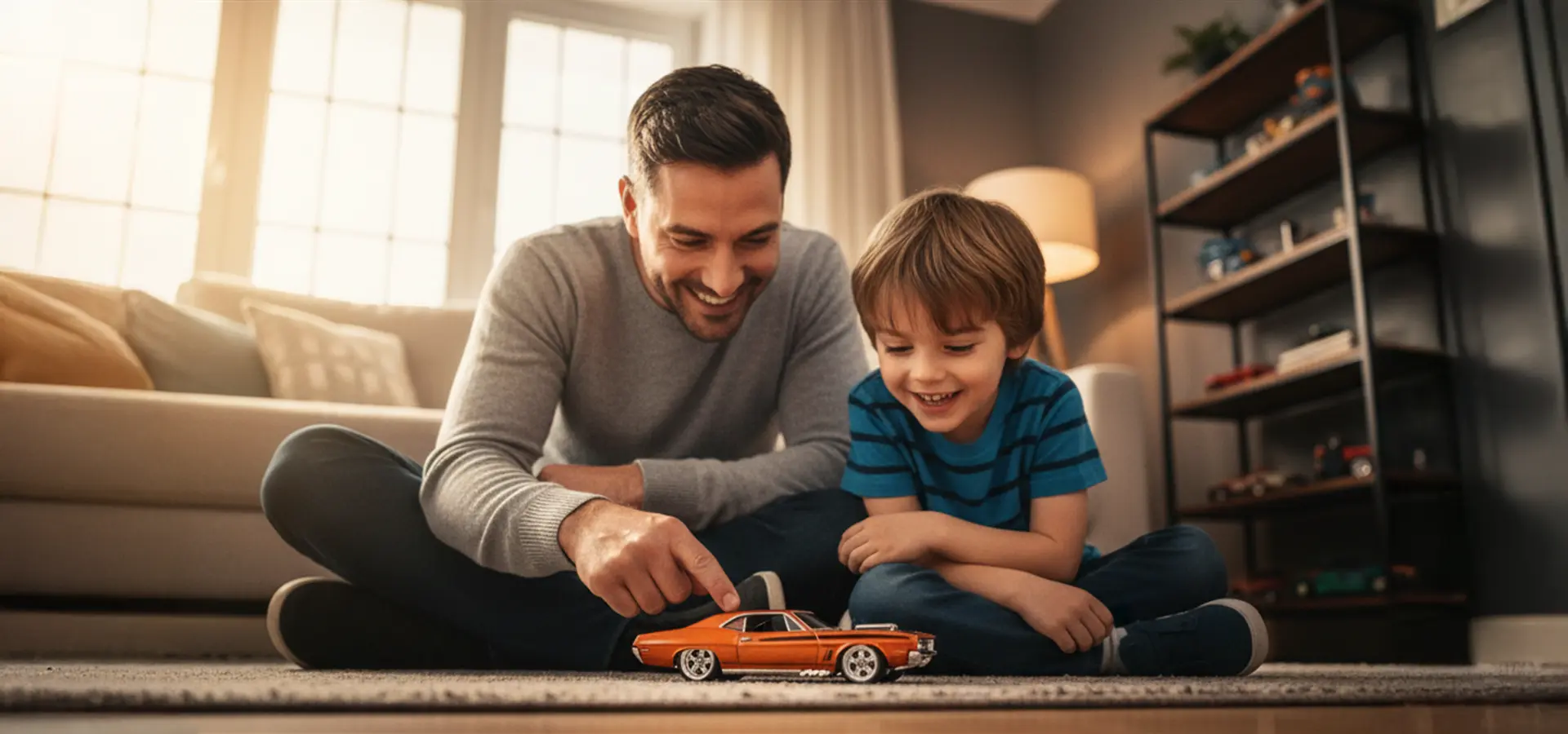 Kolekcjoner zabawek z dzieckiem